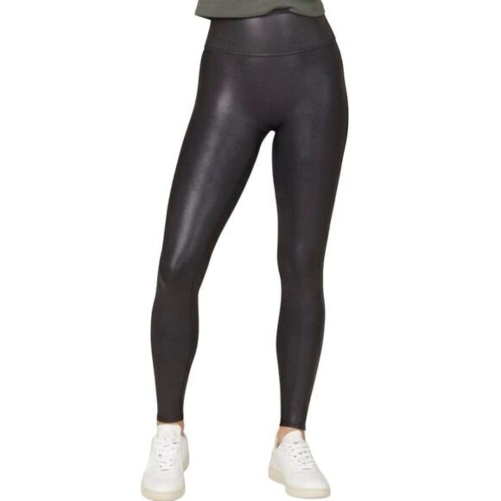 SPANX Faux Leather Leggings Black XL Petite High Rise